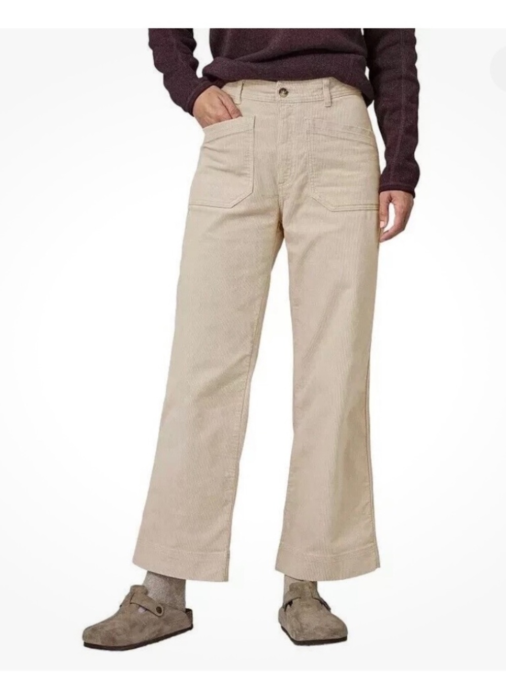 Patagonia Wide-Leg Corduroy Pants Pumice Khaki Tan Beige Women’s Size 6